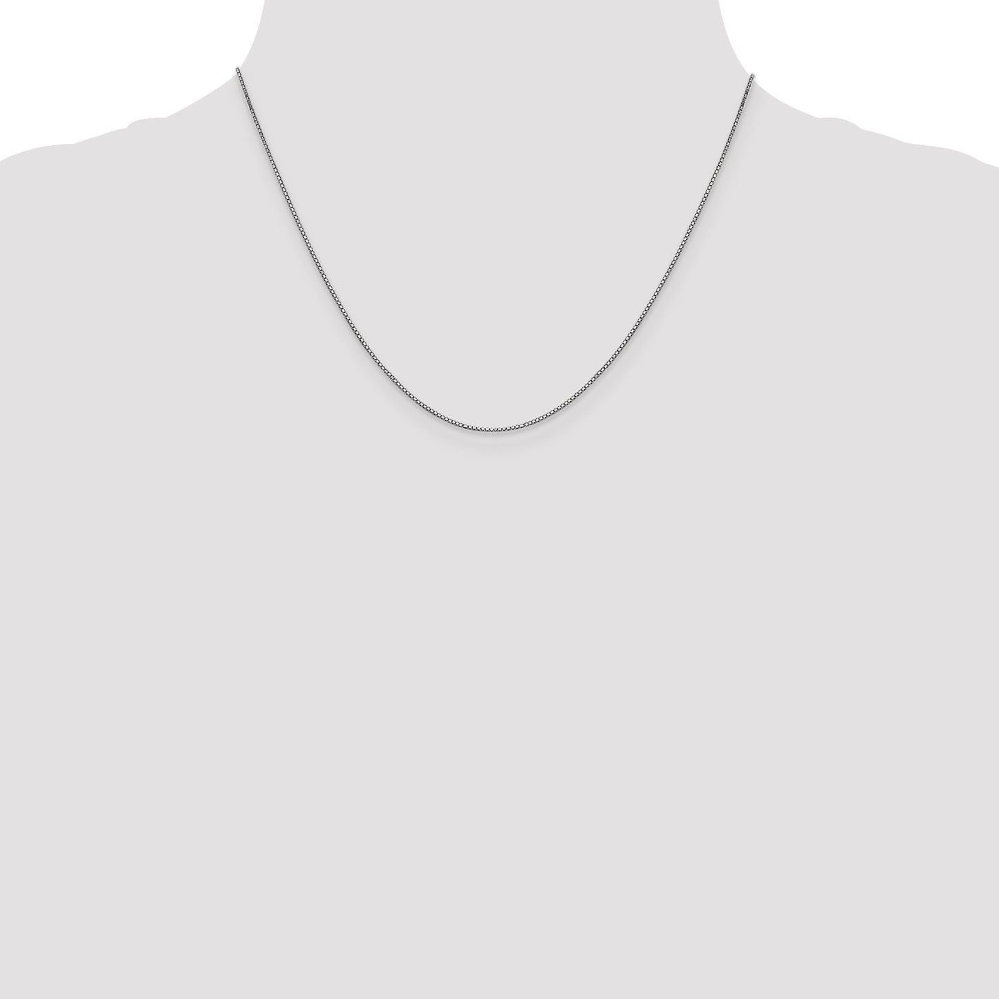 GC 14K White Gold 18 inch .9mm Box with Lobster Clasp Chain
