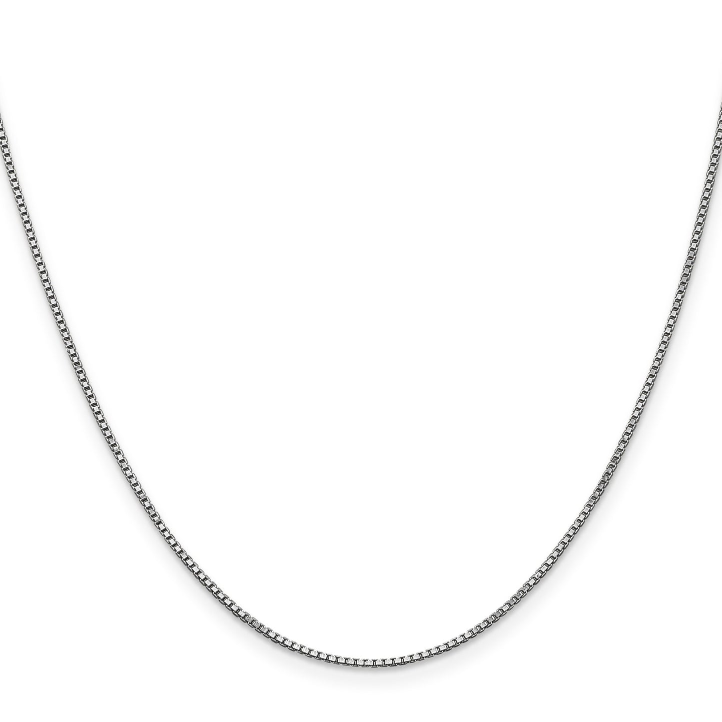 GC 14K White Gold 18 inch 1mm Box with Lobster Clasp Chain