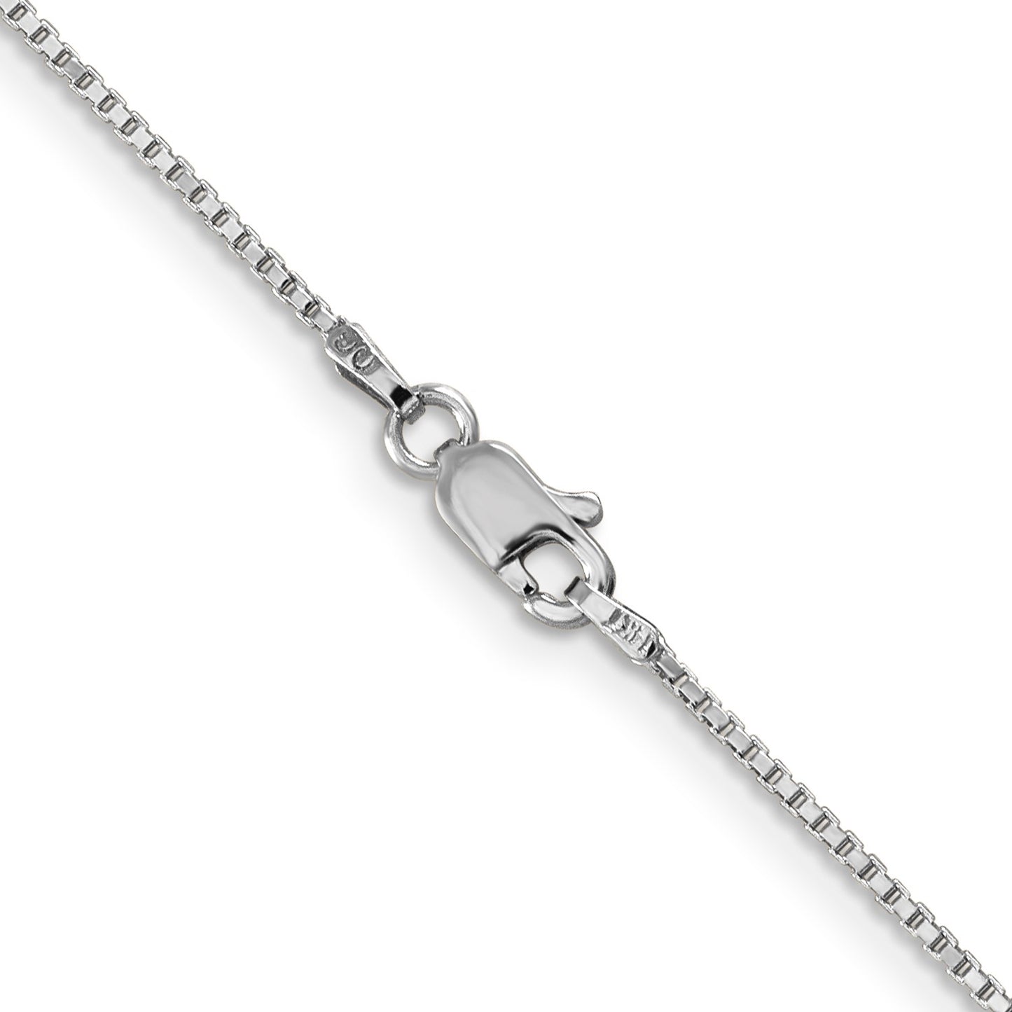 GC 14K White Gold 18 inch 1mm Box with Lobster Clasp Chain