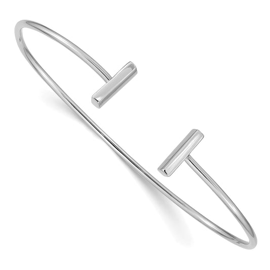 GB 14k White Gold Flexible Bar Bangle