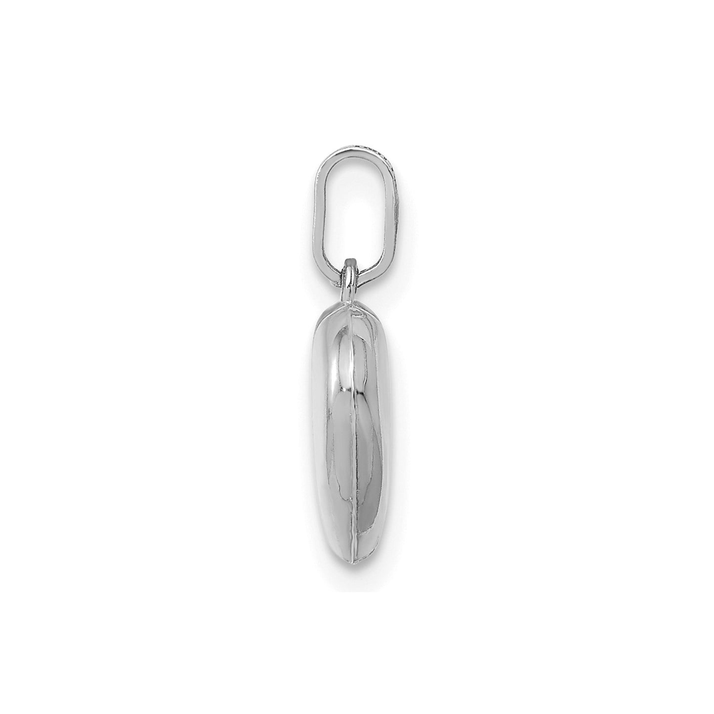 GP 14K White Gold Polished 3-D Heart Pendant