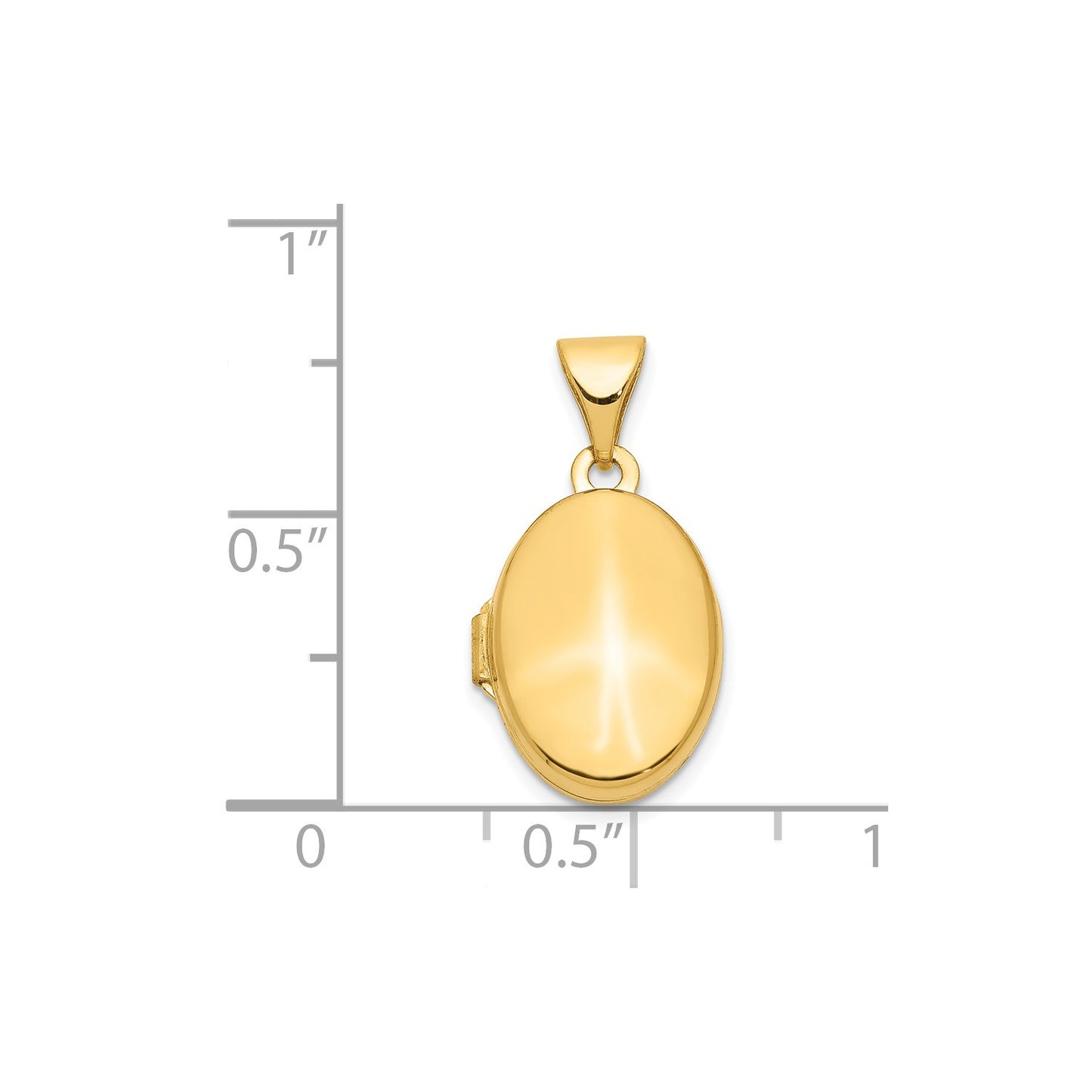 GL 14ky Plain Polished Oval Locket