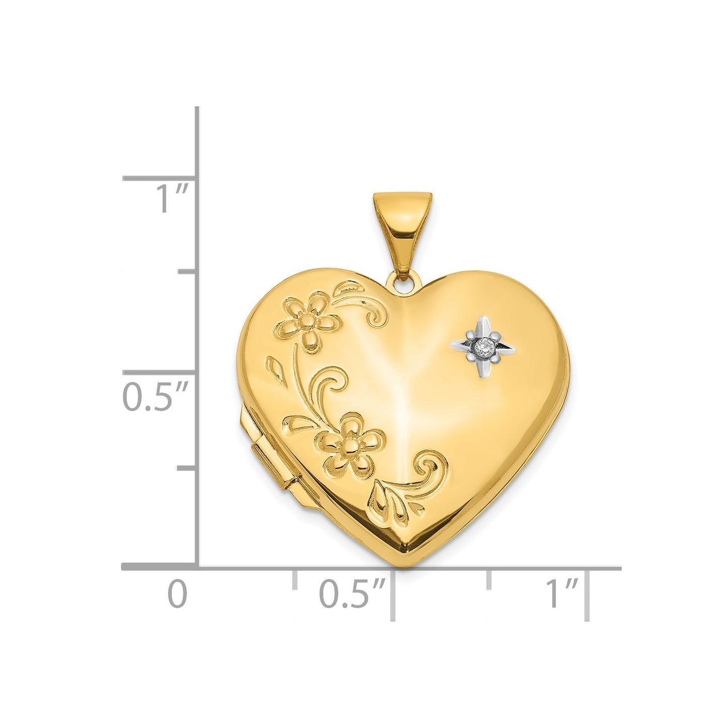 DL 14k Diamond Floral Family Heart Locket