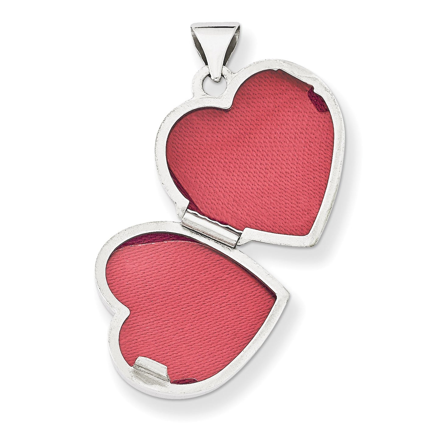 GL 14k White Gold Double Heart Locket