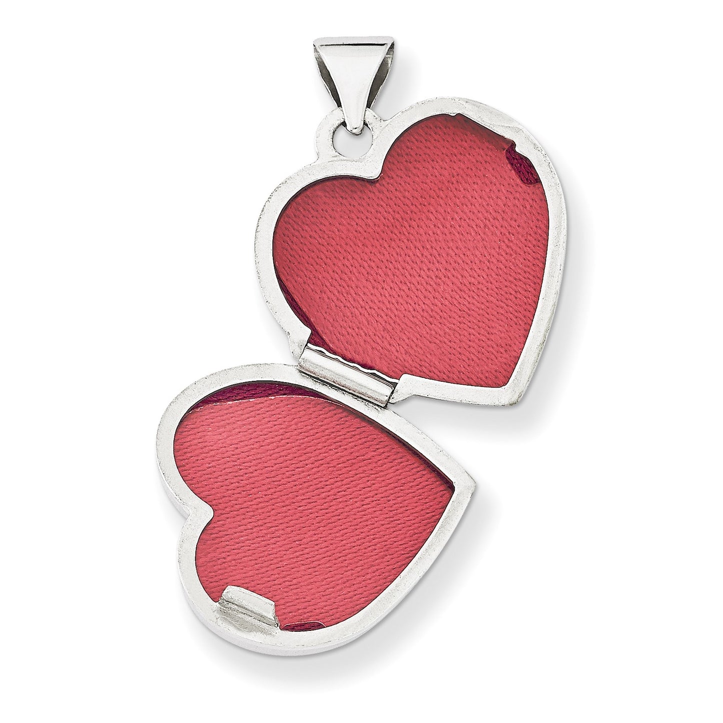 GL 14k White Gold Double Heart Locket