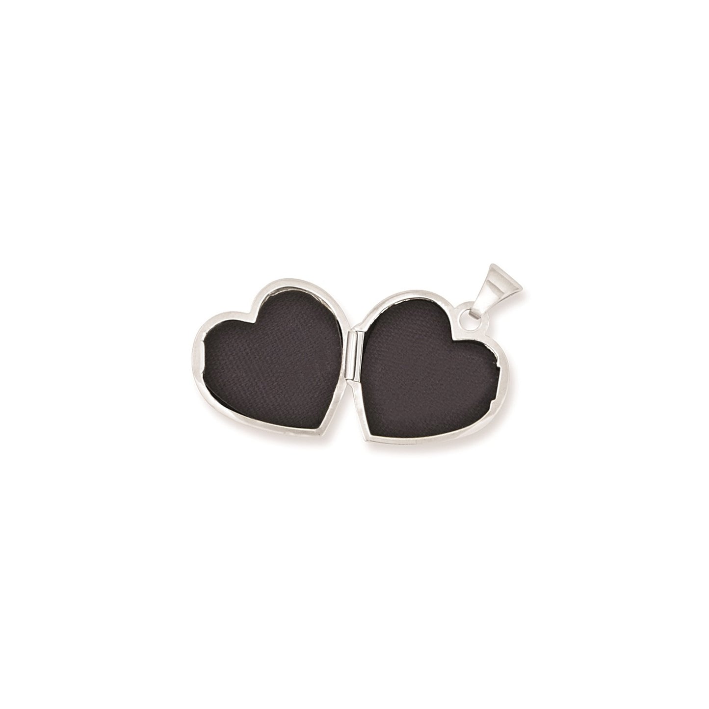 GL 14k White Gold Scroll Pattern Heart Locket