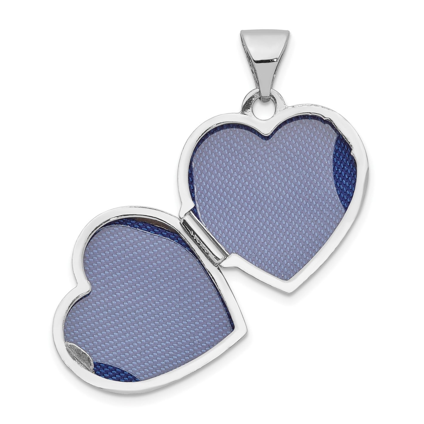 GL 14k White Gold Scroll Pattern Heart Locket