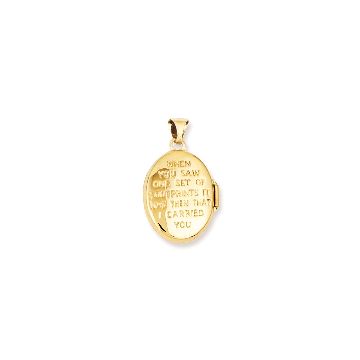 GL 14k Yellow Gold White Rhodium-plated Footprints Locket