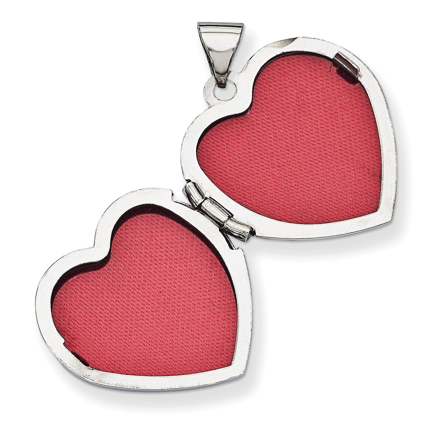 DL 14k White Gold Diamond Heart Claddagh Locket