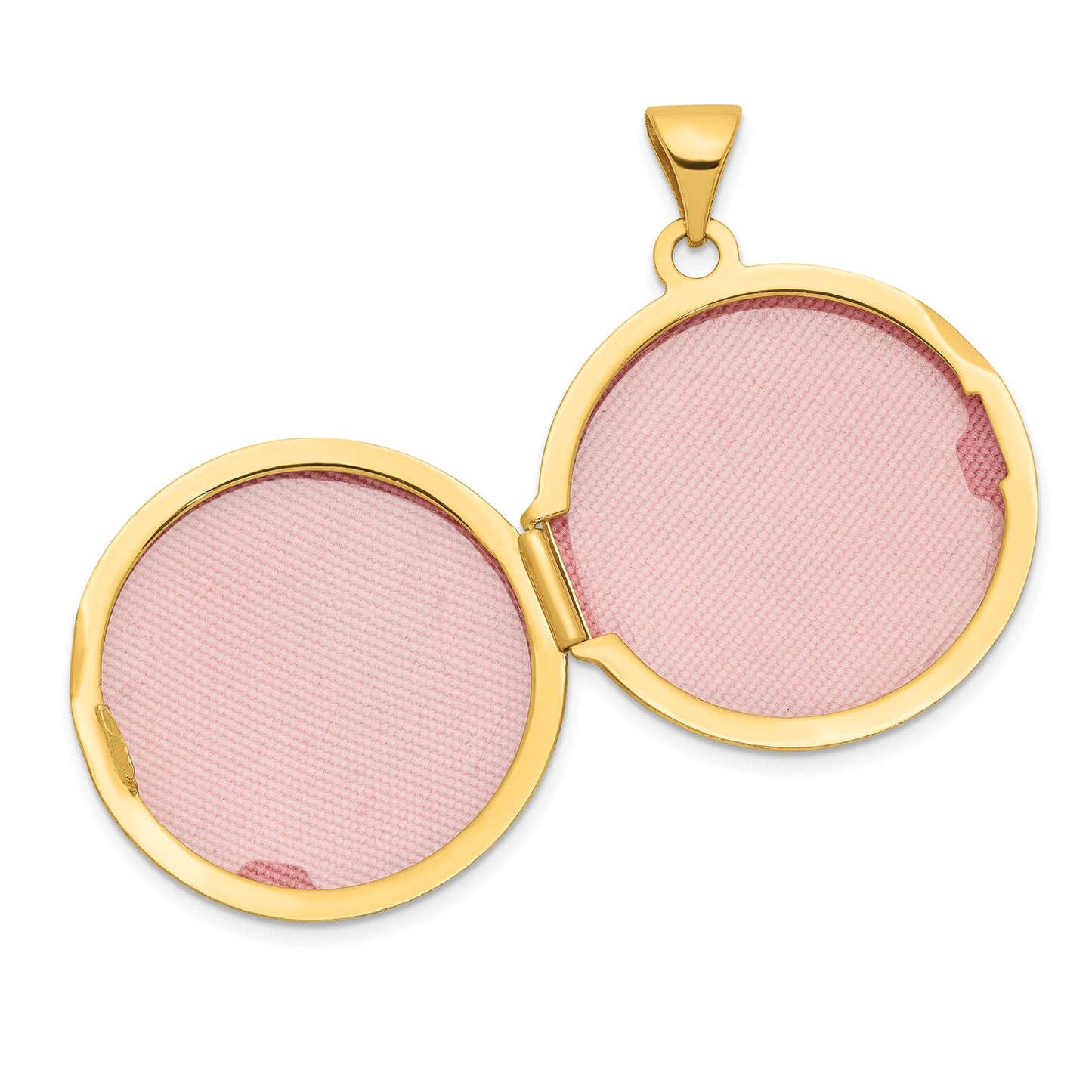 GL 14ky 20mm Round Scroll Hand Engraved Locket