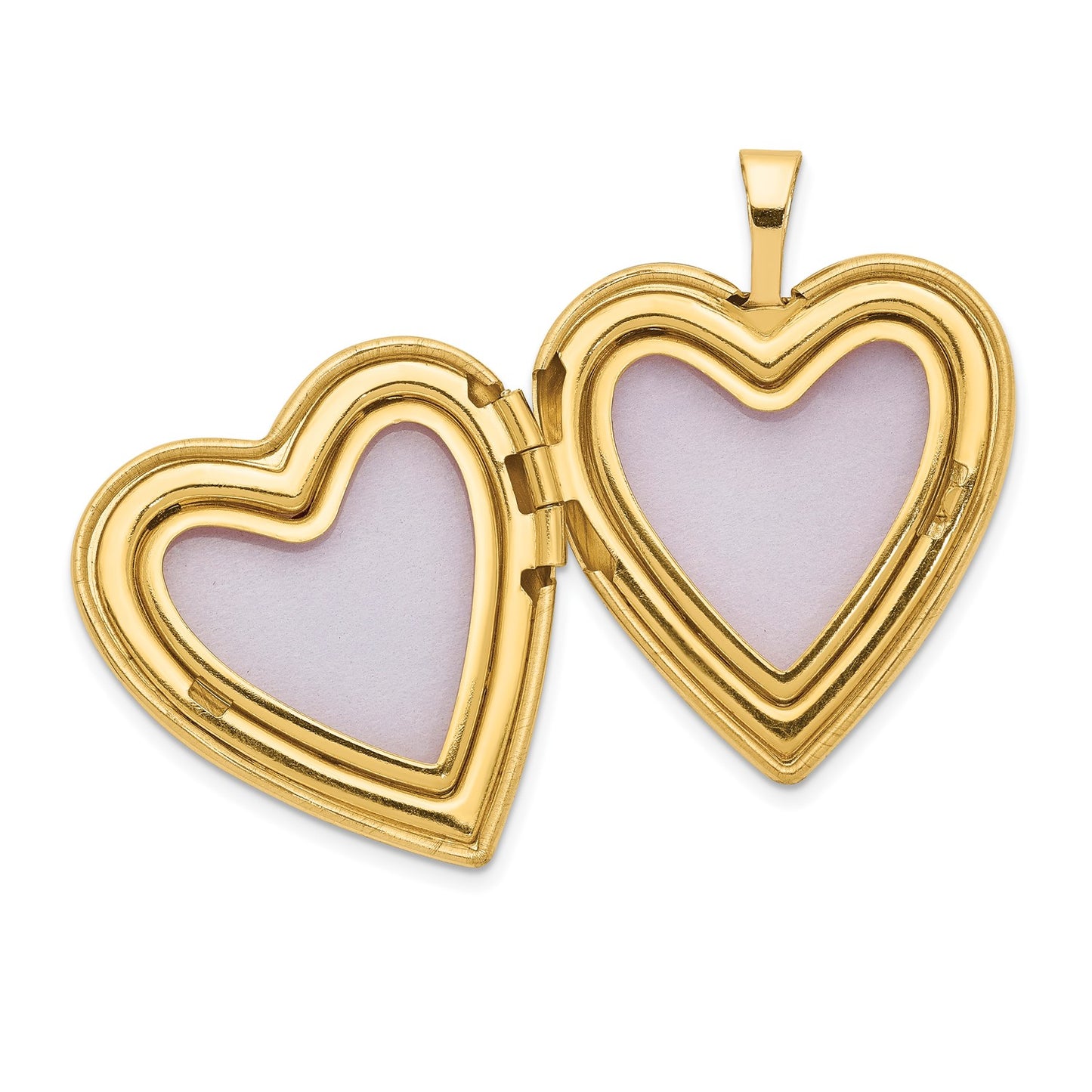 DL 14ky 20mm Diamond Satin & D/C Cross Heart Locket