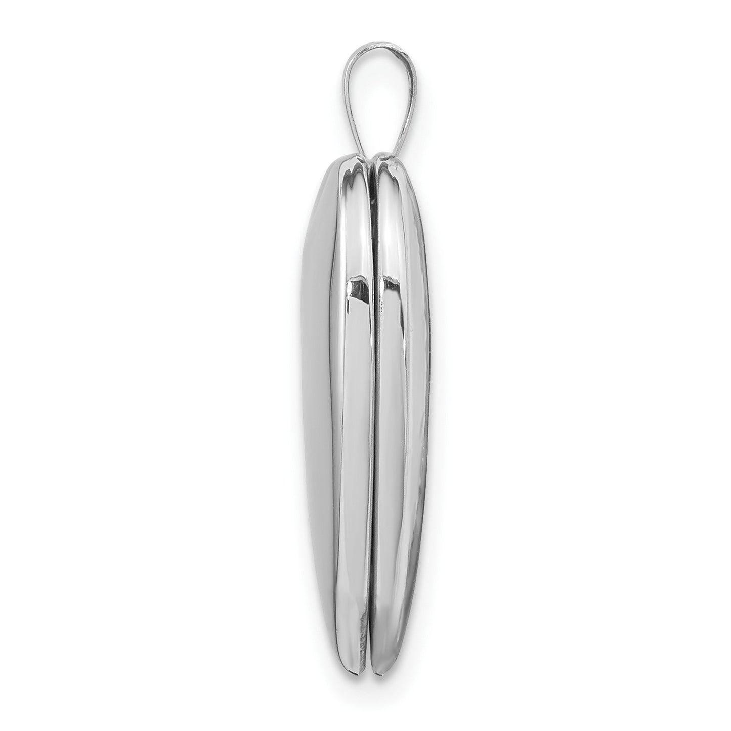 GL 14K 20mm White Gold Plain Polished Heart Locket