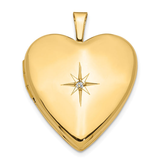 GL 14K 20mm Diamond Heart Locket