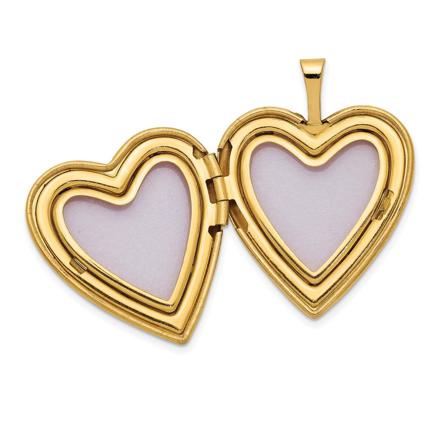 DL 14K 20mm Diamond Satin I LOVE YOU Heart Locket