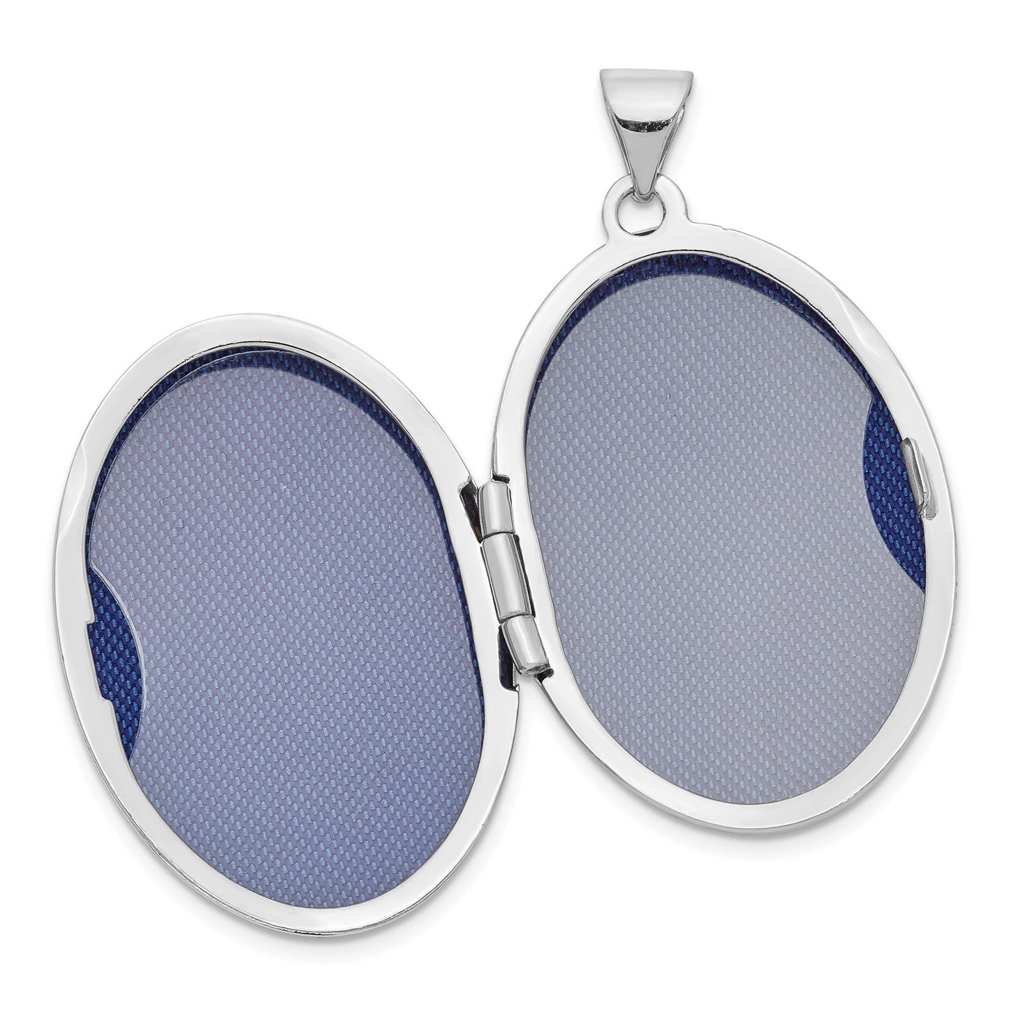 GL 14k White Gold 26mm 1/2 Hand Engraved Scroll Oval Locket