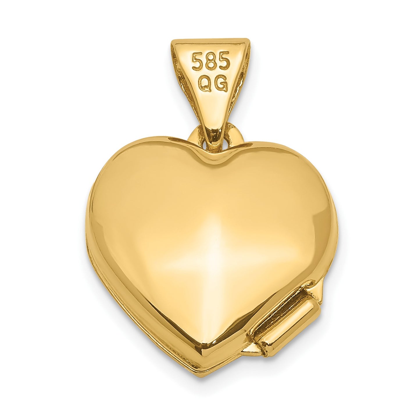 DL 14ky w/ White Rhodium 12mm Diamond Heart Locket