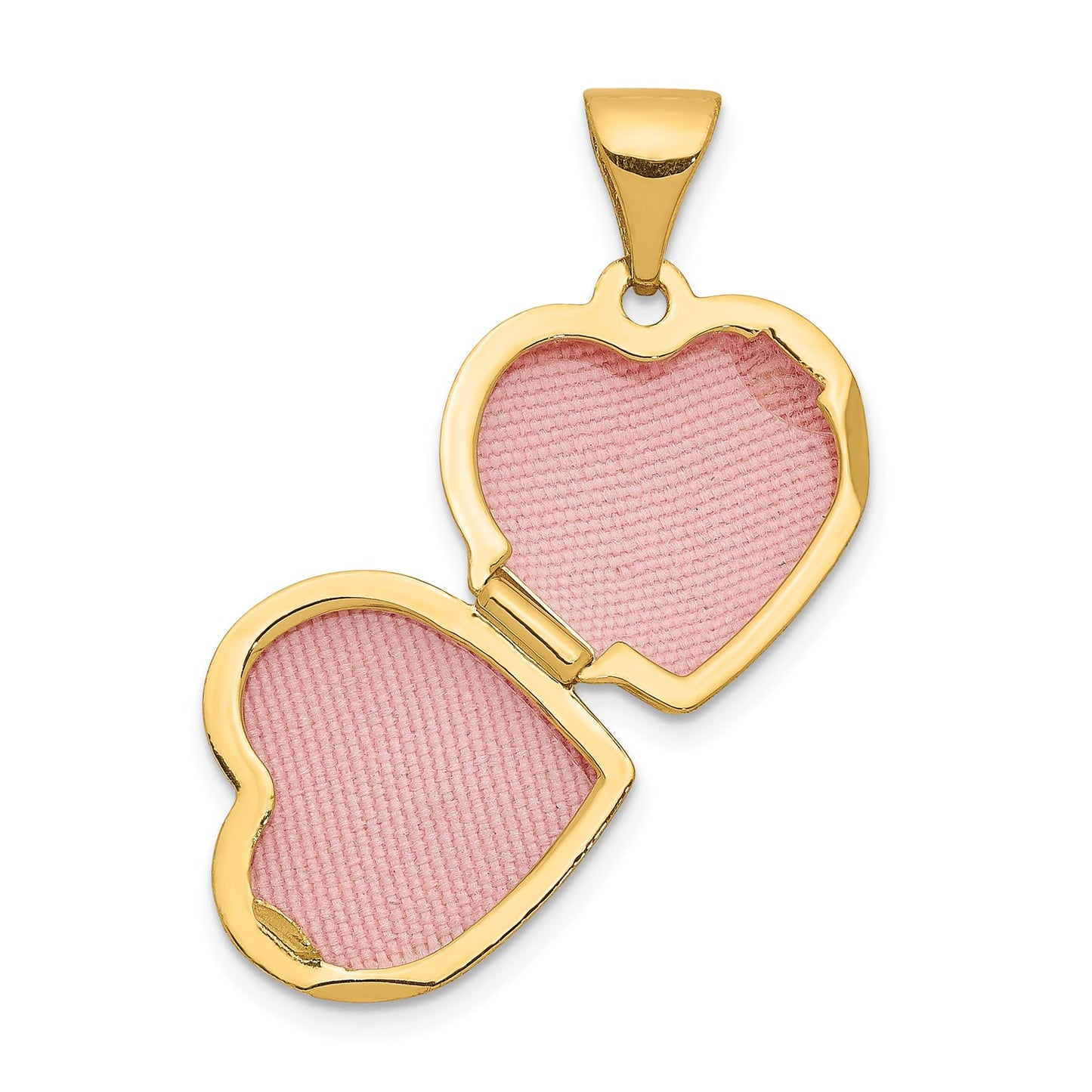 DL 14ky w/ White Rhodium 12mm Diamond Heart Locket