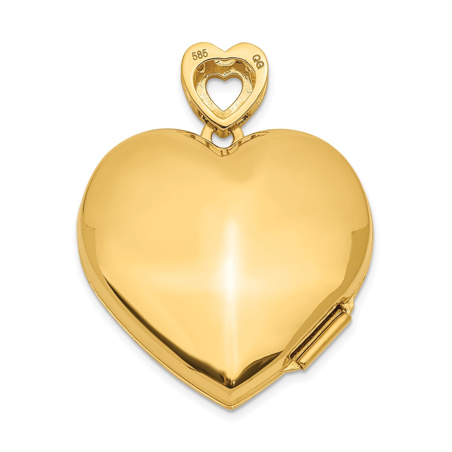 DL 14ky 24mm w/ Diamond Vintage Heart Locket