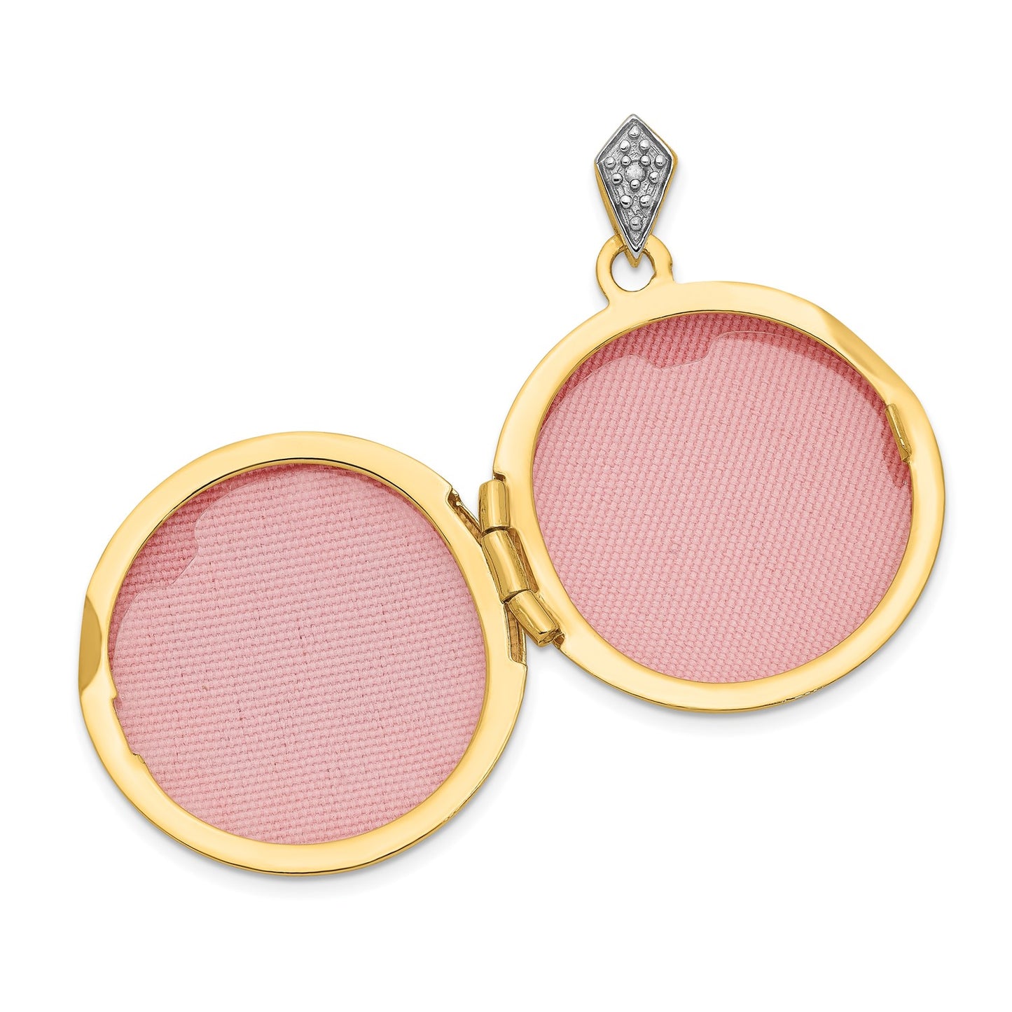DL 14ky 20mm Round w/ Diamond Vintage Locket