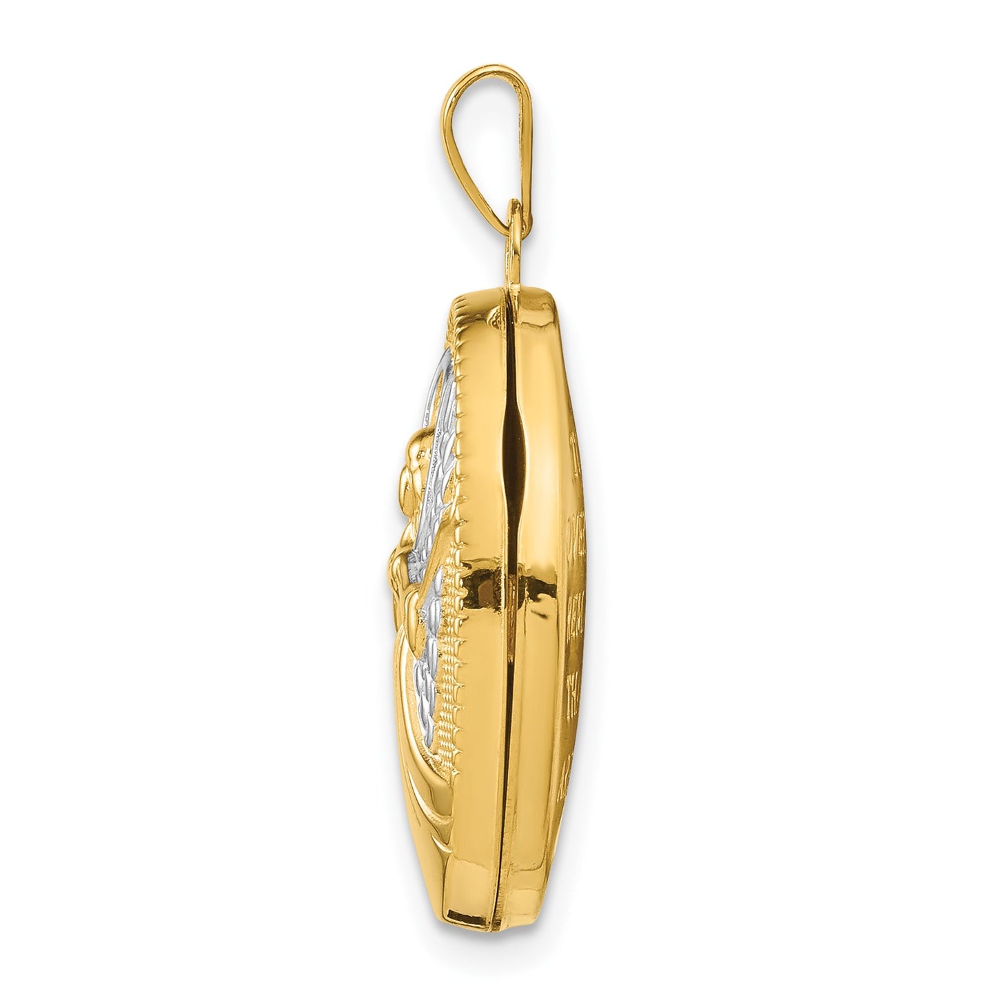 GL 14k w/Rhodium 21mm Oval Guardian Angel Locket
