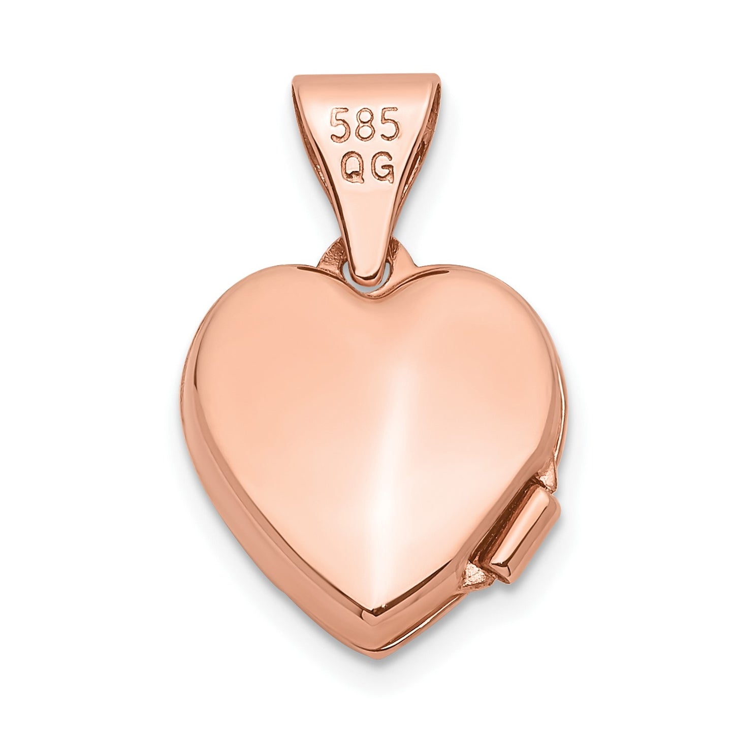 GL 14k Rose Gold 10mm Plain Heart Locket