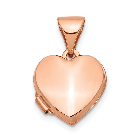 GL 14k Rose Gold 10mm Plain Heart Locket