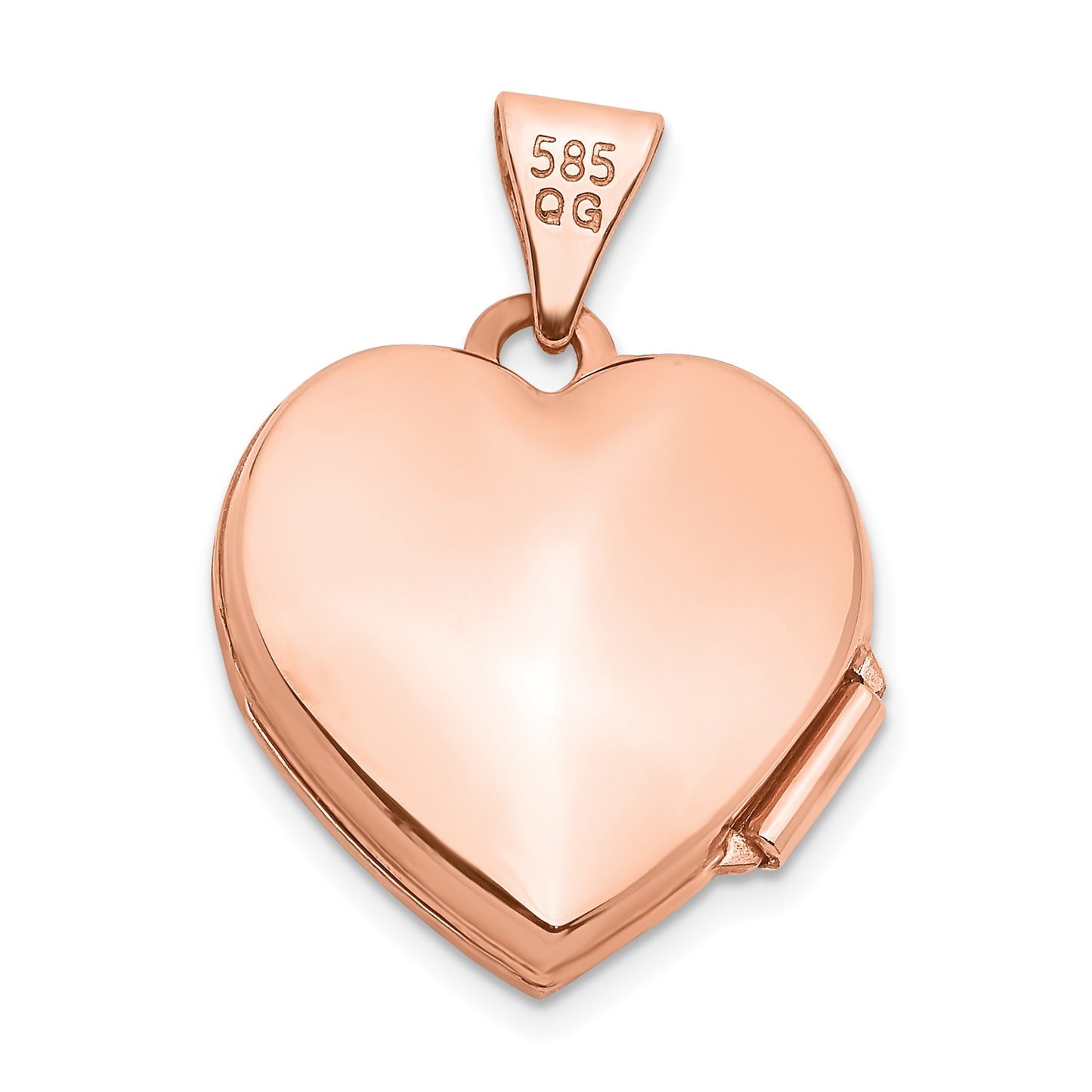 GL 14k Rose Gold 15mm Scroll Heart Locket