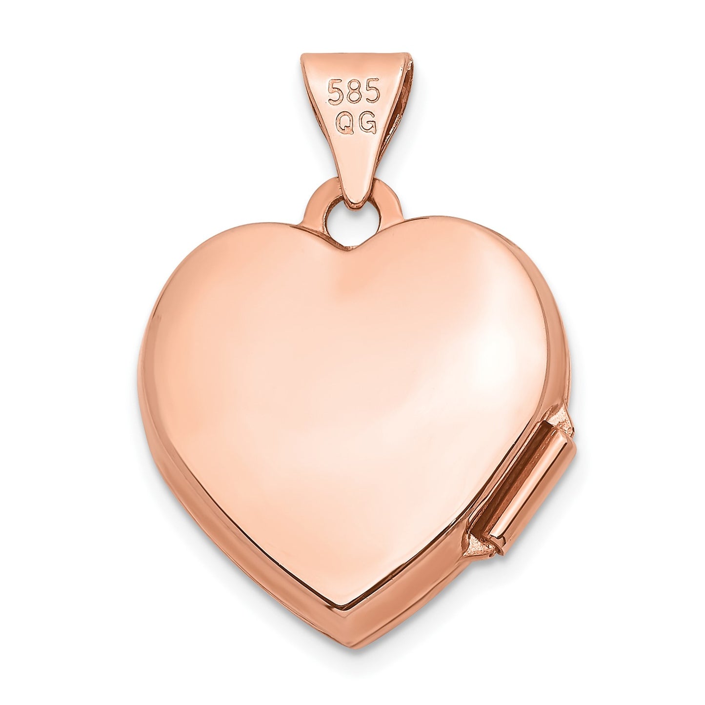 GL 14k Rose Gold 15mm Floral Heart Locket