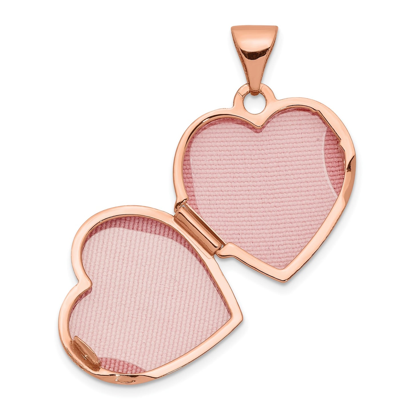 DL 14k Rose Gold Diamond Polished 15mm Heart Locket