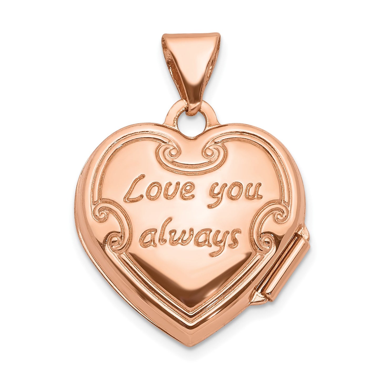 GL 14k Rose Gold 15mm Reversible Heart Locket