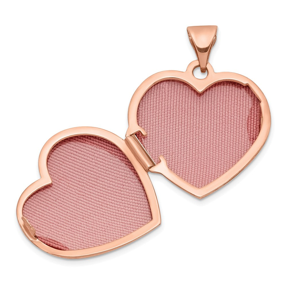 GL 14k Rose Gold Polished Domed 18mm Heart Locket