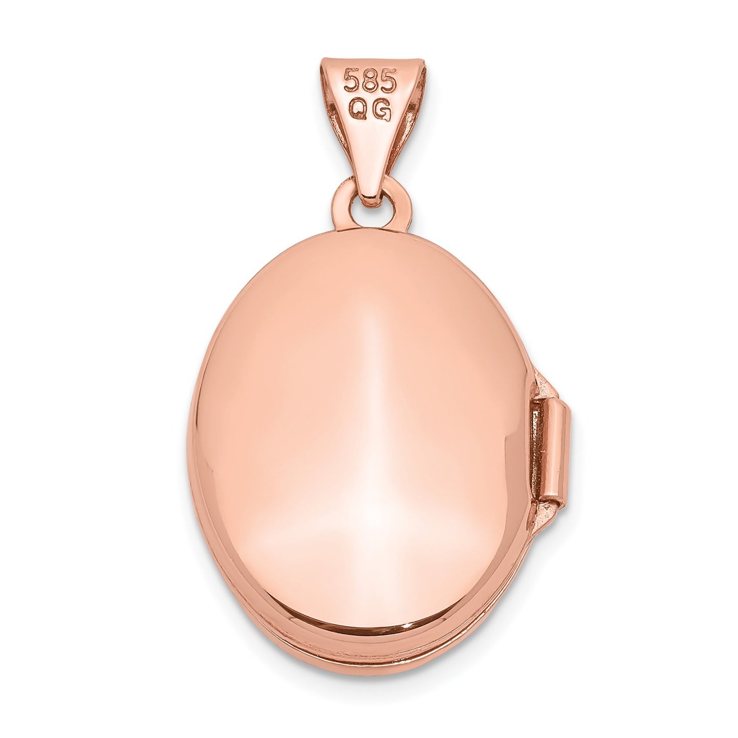GL 14k Rose Gold 17mm Diamond Oval Locket