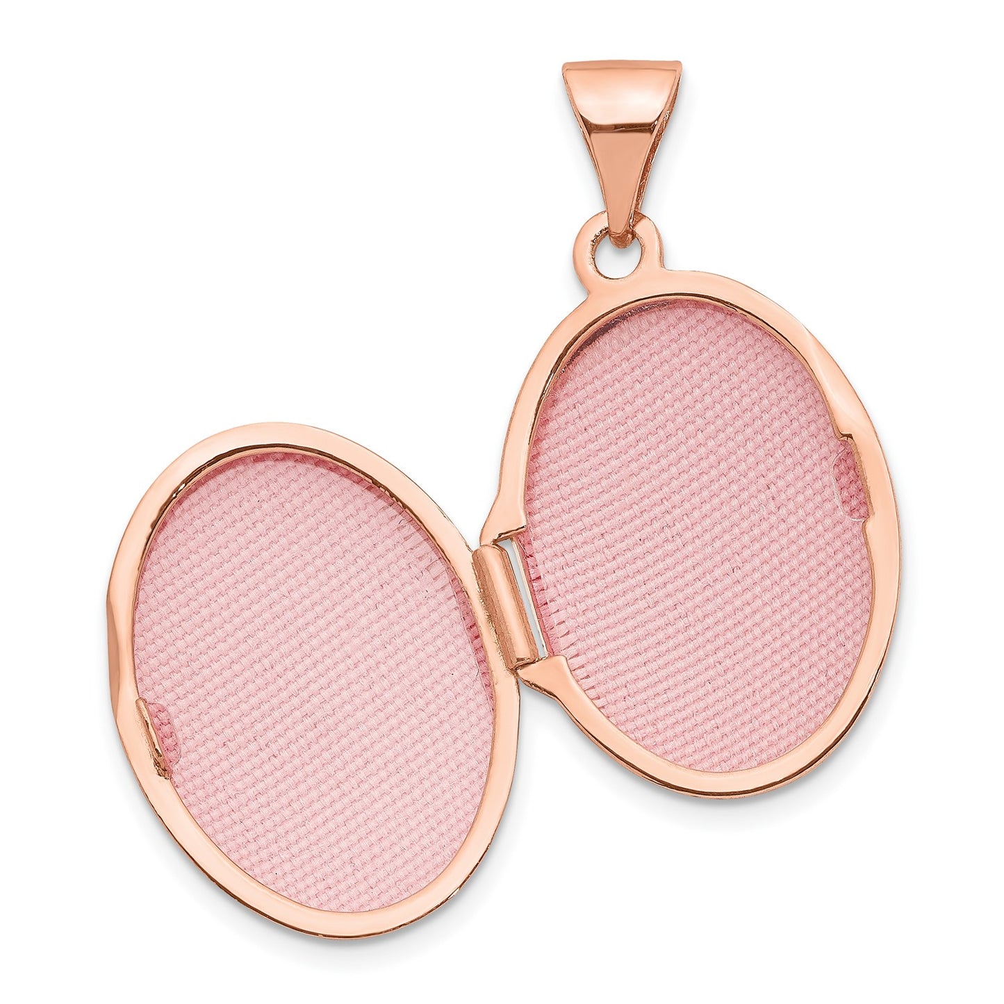 GL 14k Rose Gold 17mm Diamond Oval Locket
