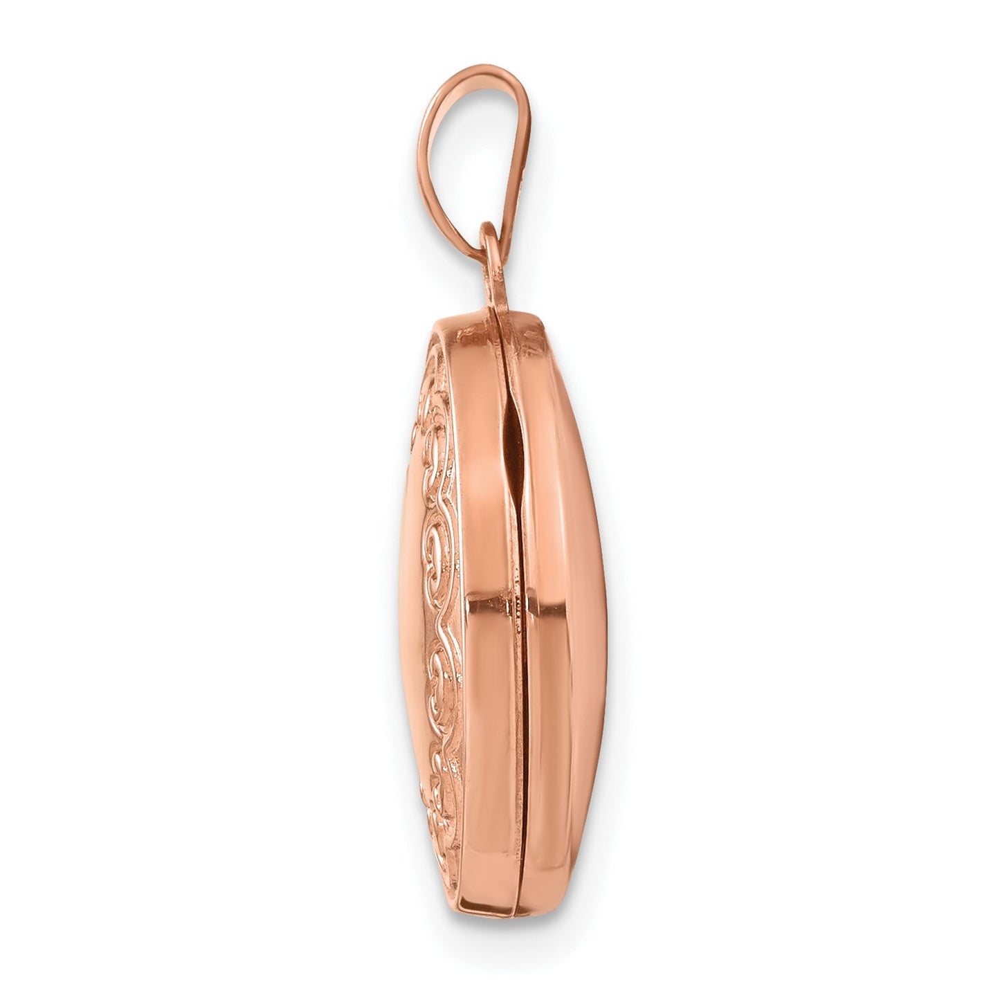 GL 14k Rose Gold 17mm Scroll Oval Locket