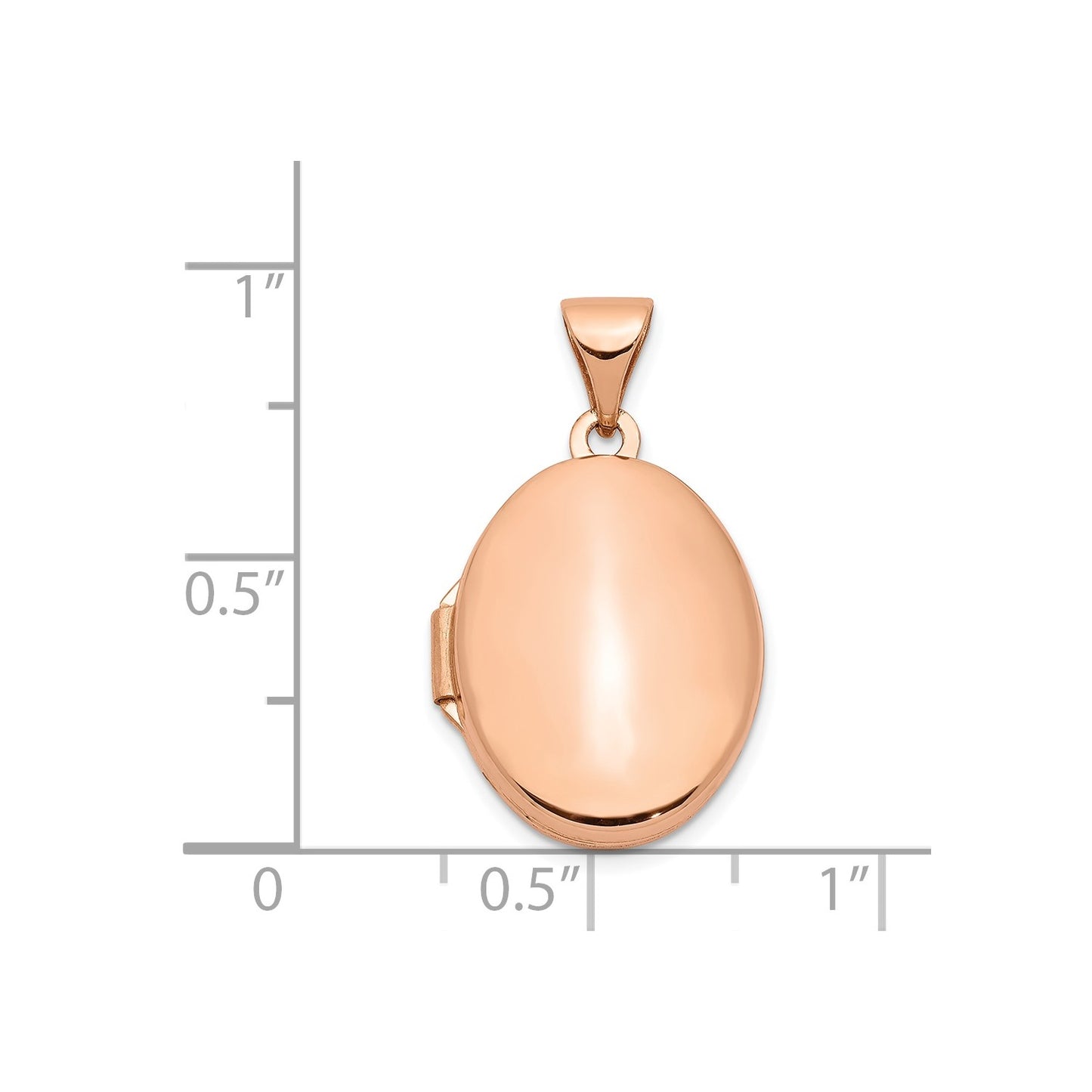 GL 14k Rose Gold Polished 17mm Plain Oval Locket