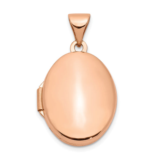 GL 14k Rose Gold Polished 17mm Plain Oval Locket