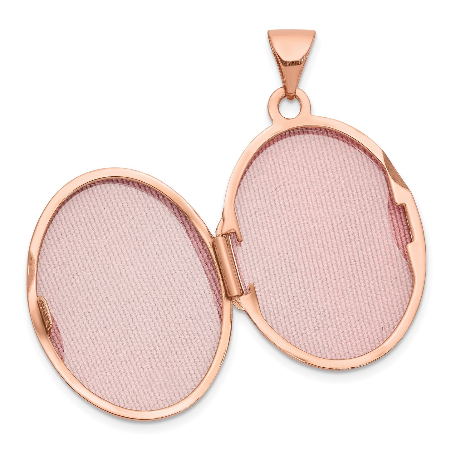 GL 14k Rose Gold Heart Design Border 21mm Oval Locket