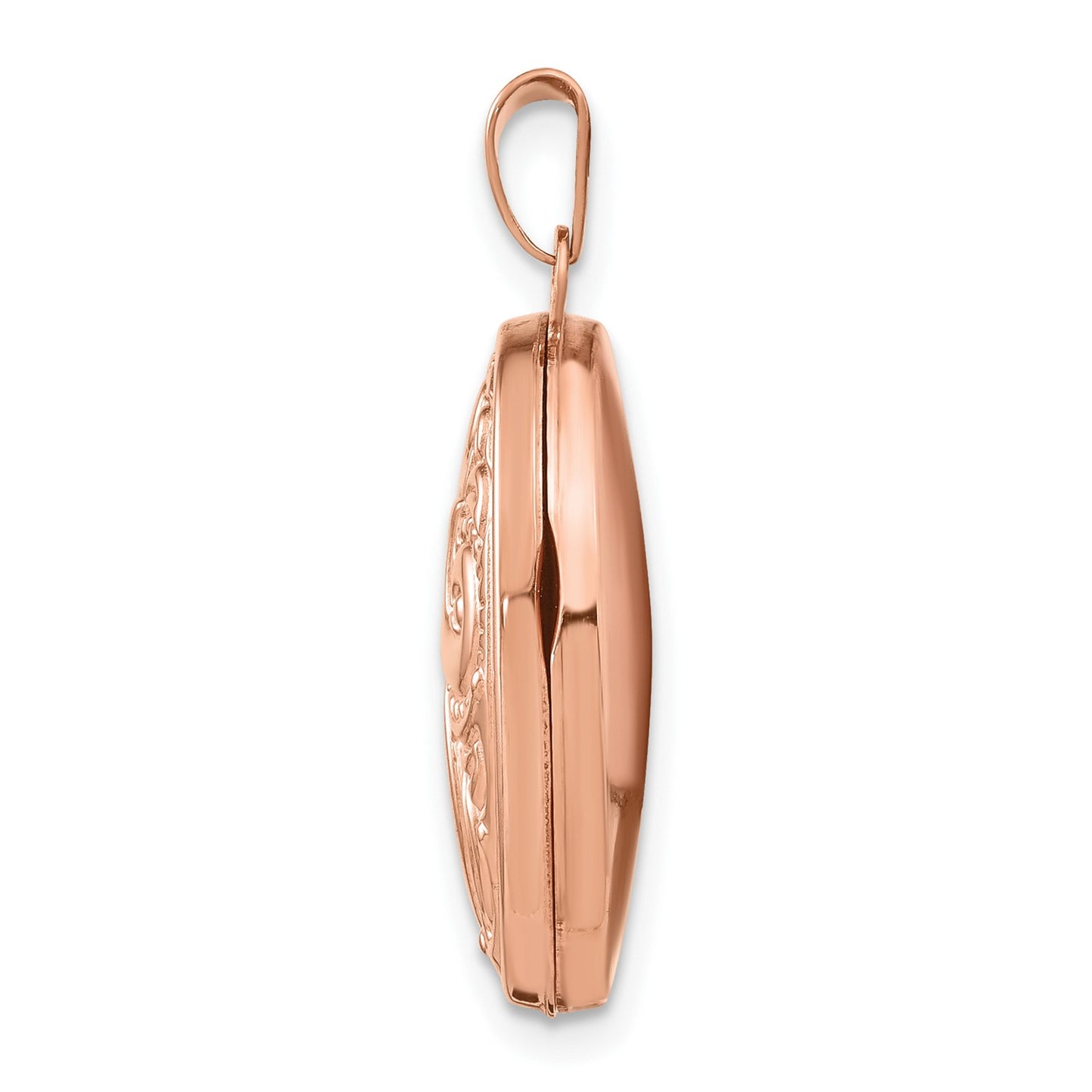 GL 14k Rose Gold Scroll Design 21mm Oval Locket