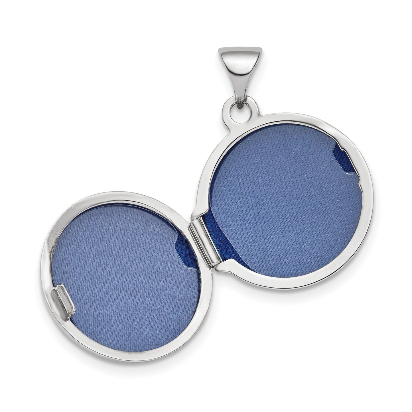 GL 14k White Gold Polished Domed 16mm Round Locket