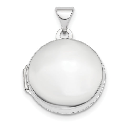 GL 14k White Gold Polished Domed 16mm Round Locket