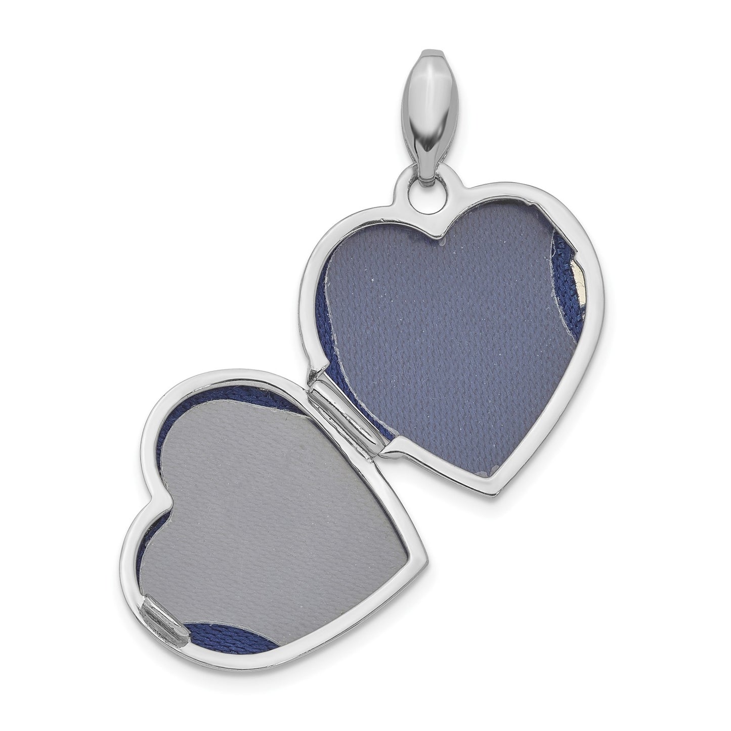 DL 14K White Gold Diamond 16mm Princess Locket Pendant