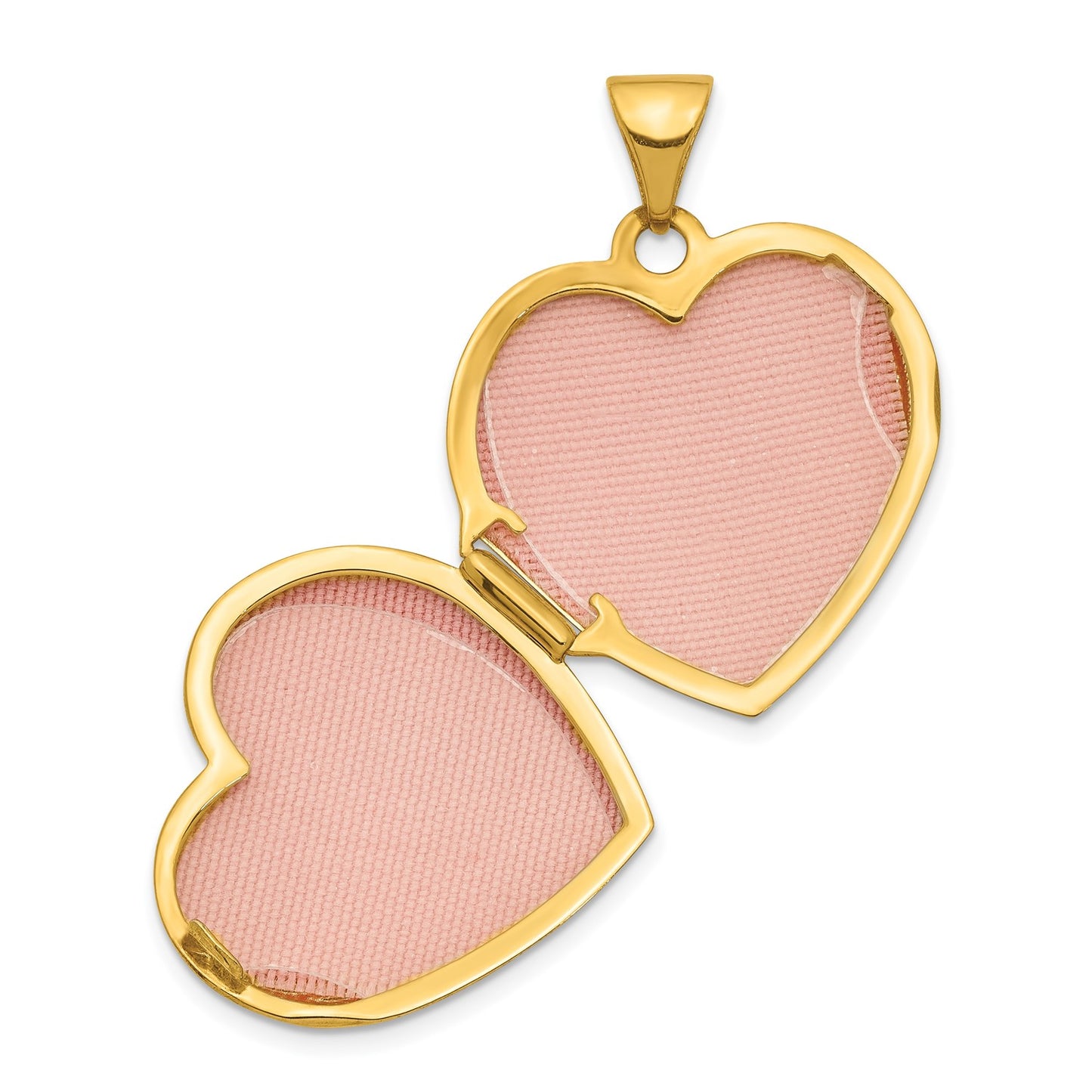GL 14ky 19mm Scroll Design Reversible Heart Locket Pendant