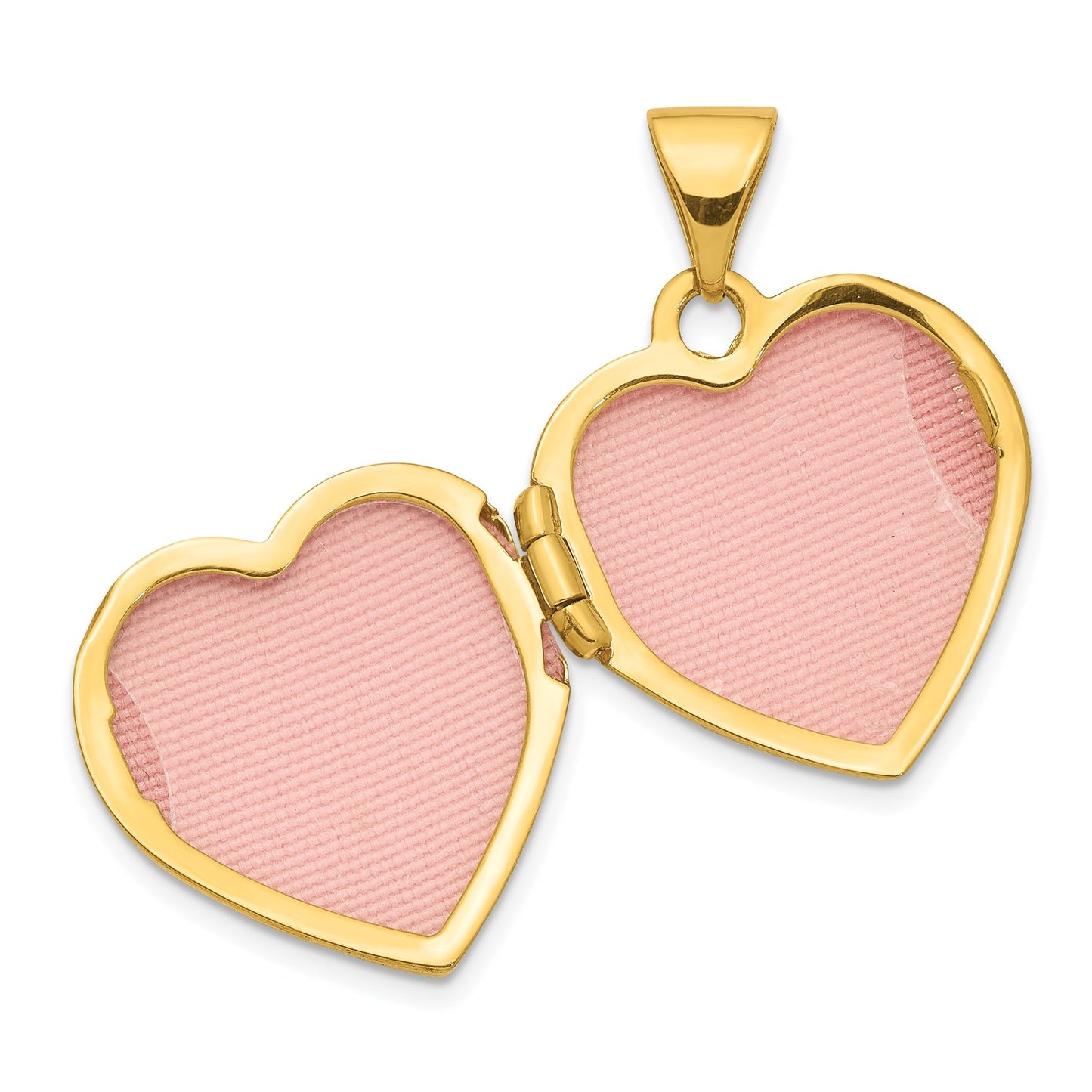 GL 14K w/ White Rhodium Crystal 16mm MOM Heart Locket Pendant