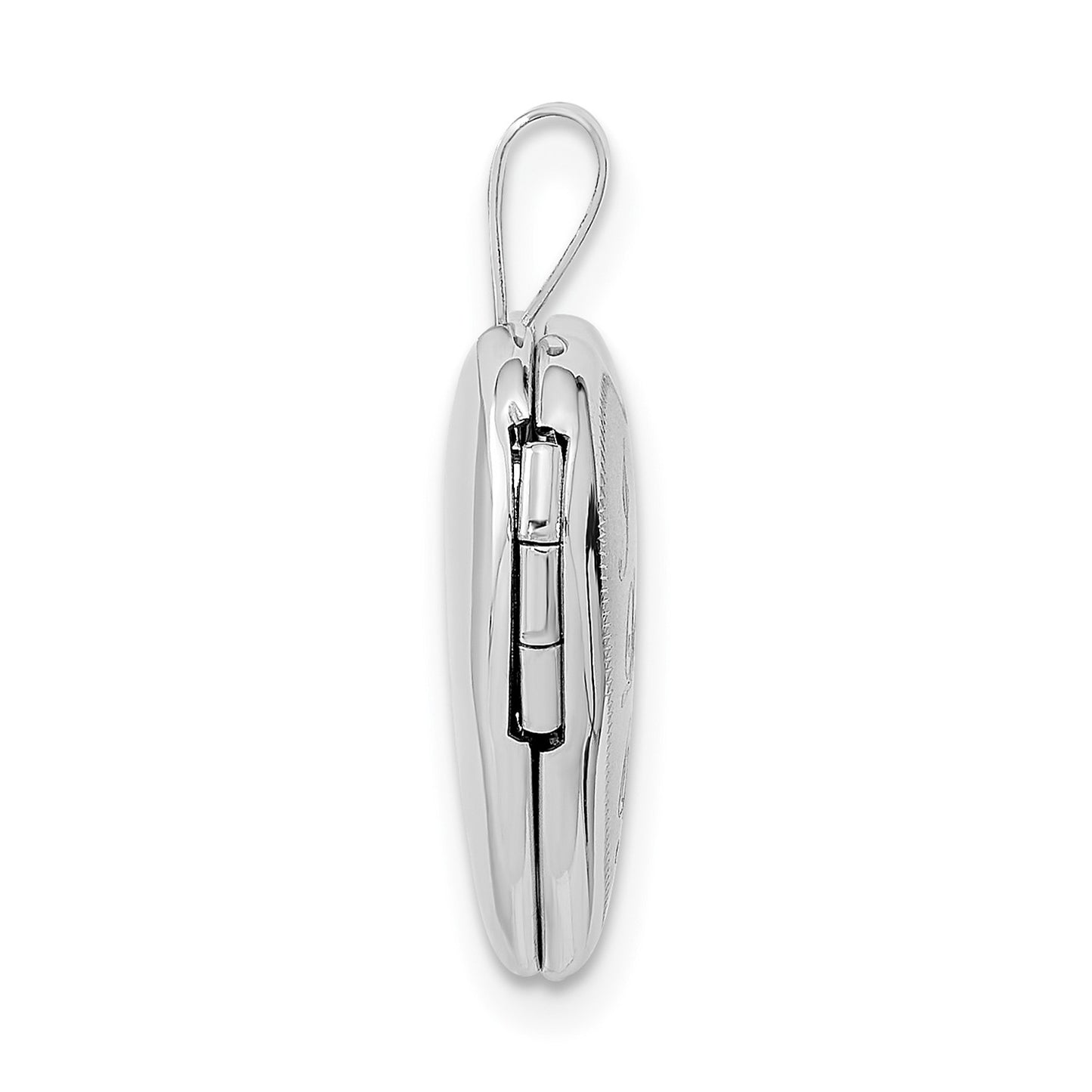 GL 14k White Gold 16mm Satin I LOVE YOU Heart Locket