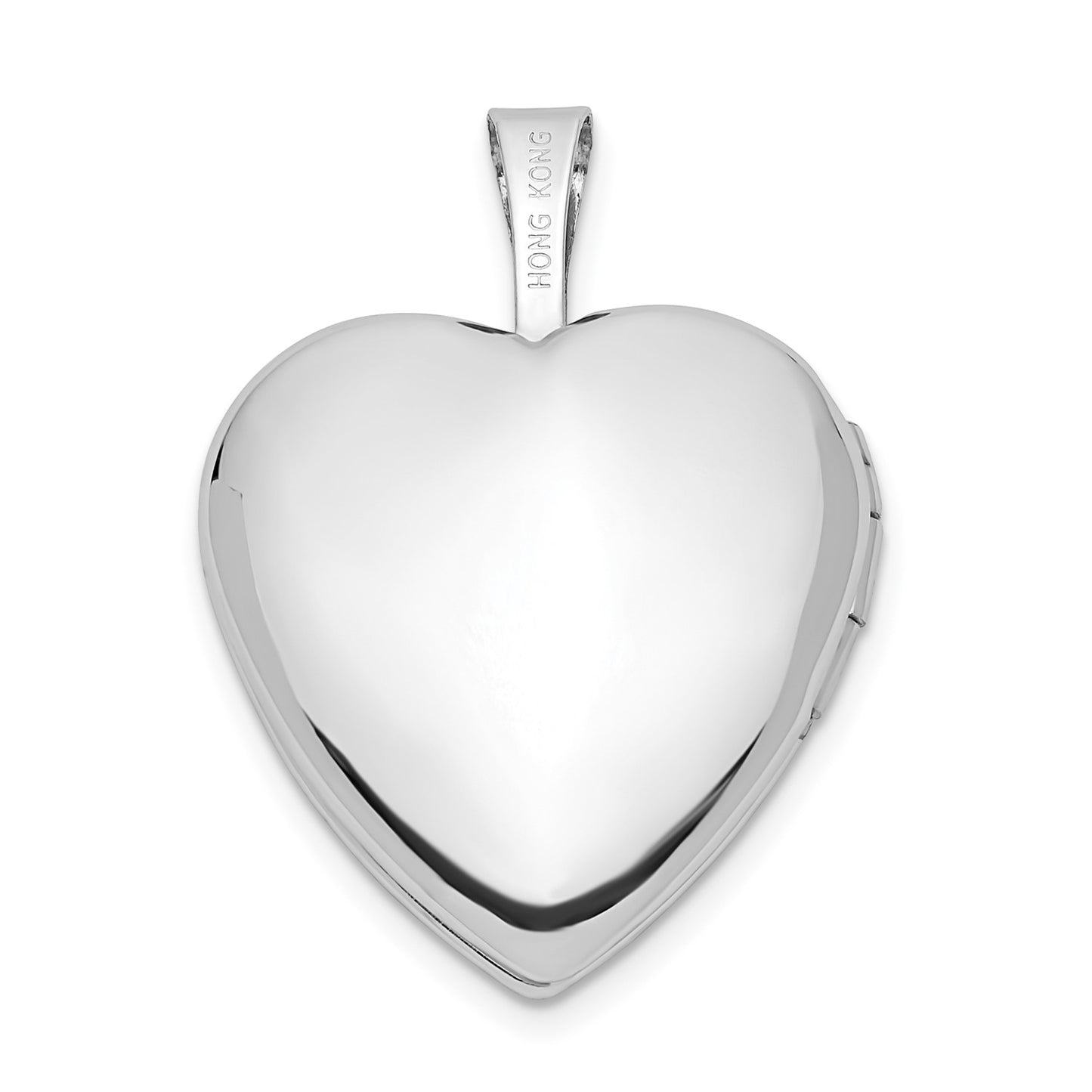 GL 14k White Gold 16mm Satin I LOVE YOU Heart Locket