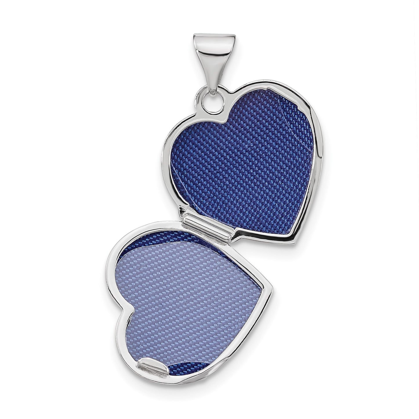 DL 14k White Gold .01ct Diamond 15mm Heart Locket