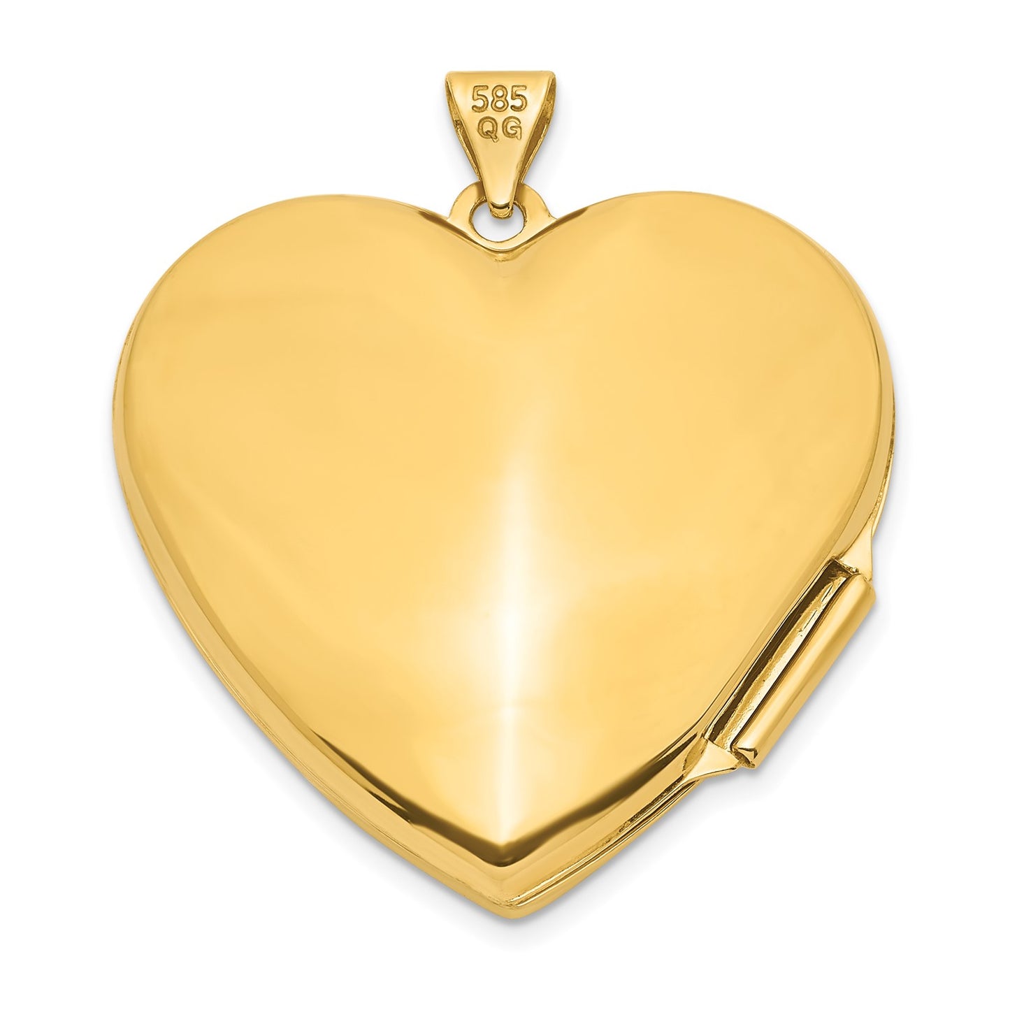 DL 14k With White Rhodium Wave Diamond 27mm Heart Locket
