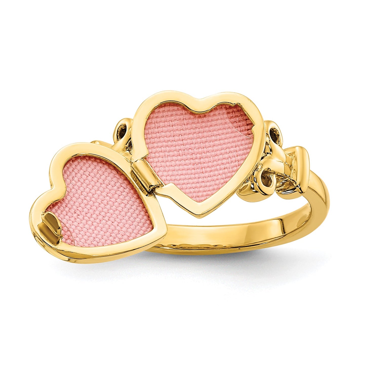 GL 14ky 10mm Heart Shaped (8x8mm Photos) Locket Ring