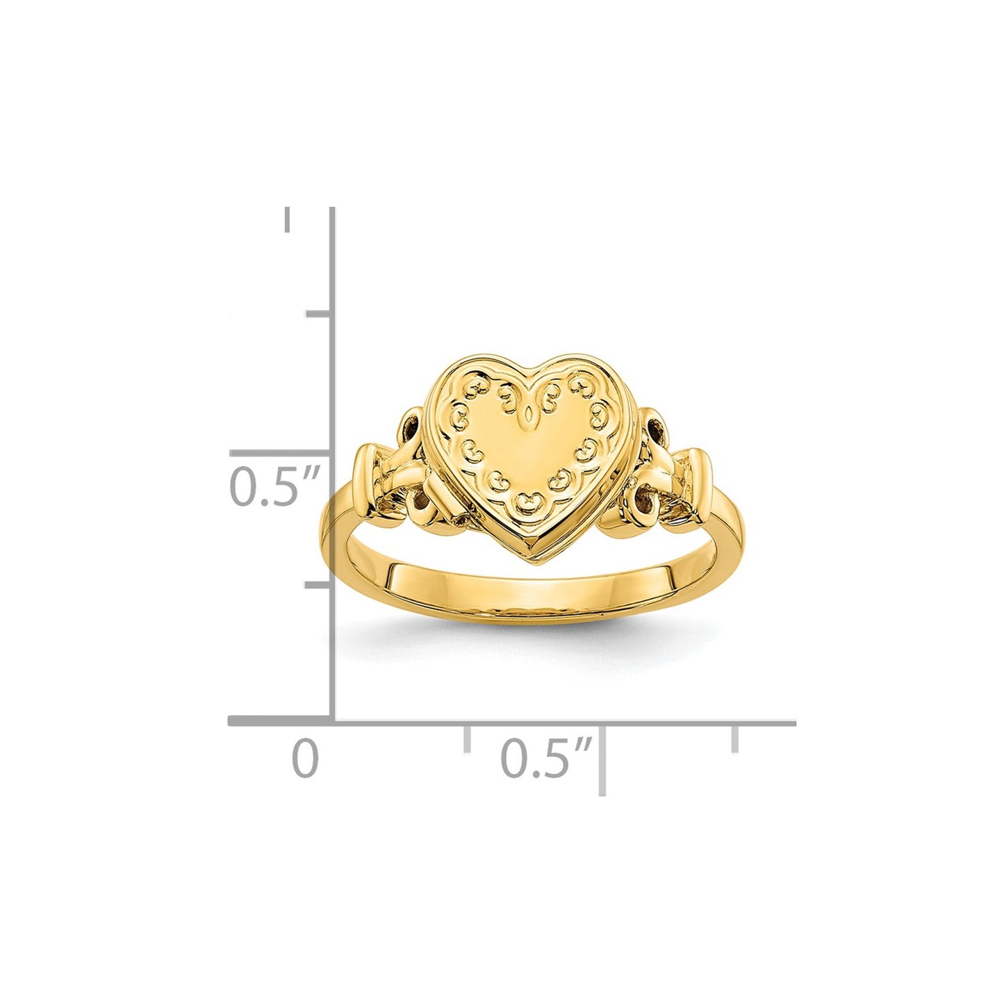 GL 14ky 10mm Heart Shaped (8x8mm Photos) Locket Ring