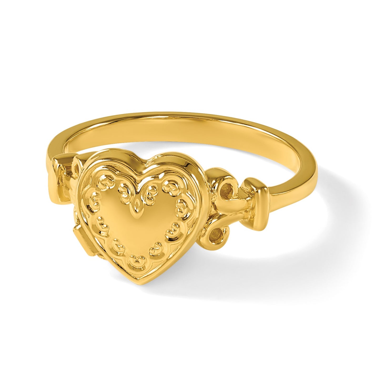 GL 14ky 10mm Heart Shaped (8x8mm Photos) Locket Ring